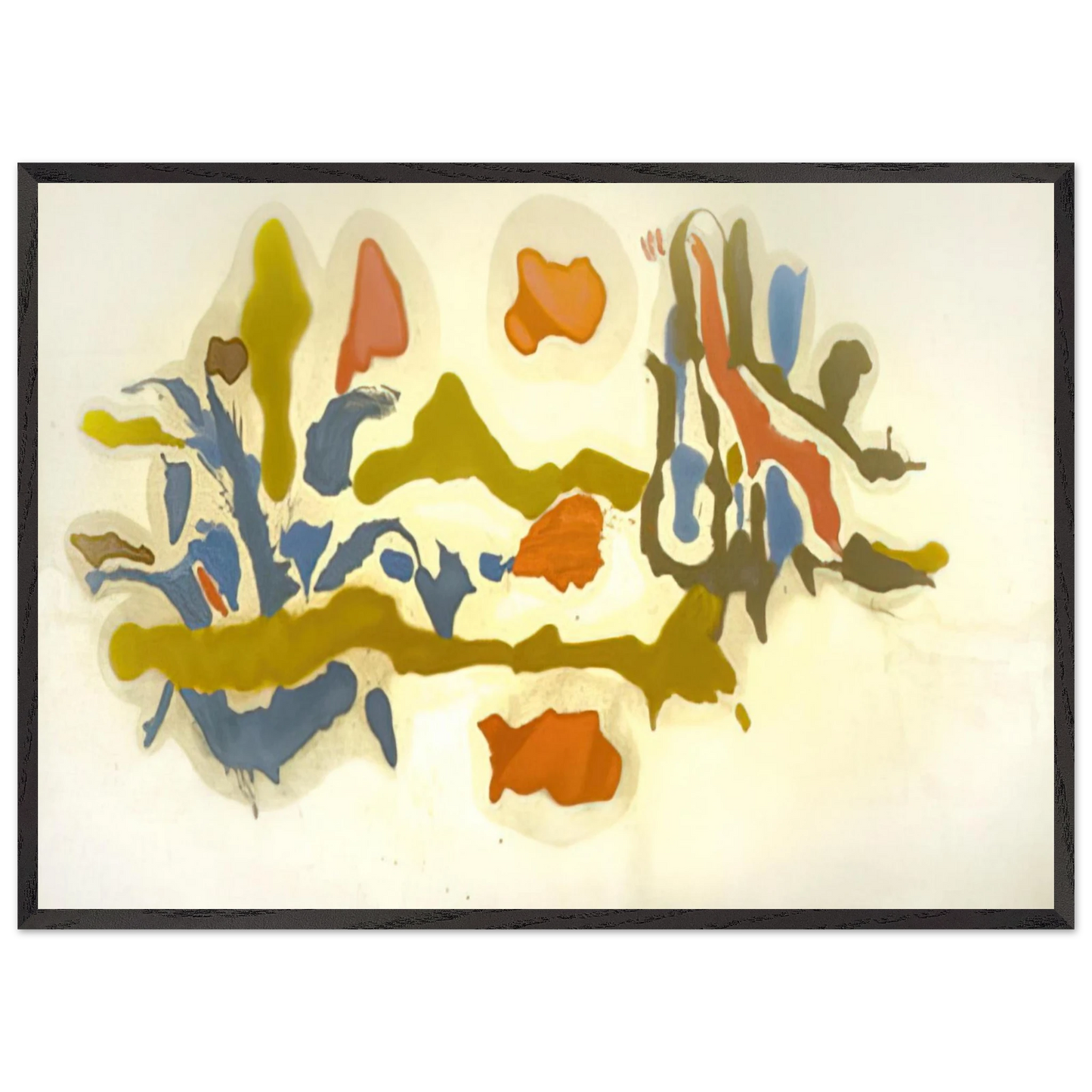 Helen Frankenthaler - Seascape with Dunes - 1962 Wall art - 27x35 cm / 11x14 inches - Premium Wooden Framed Poster With Fine Art Paper - Black frame