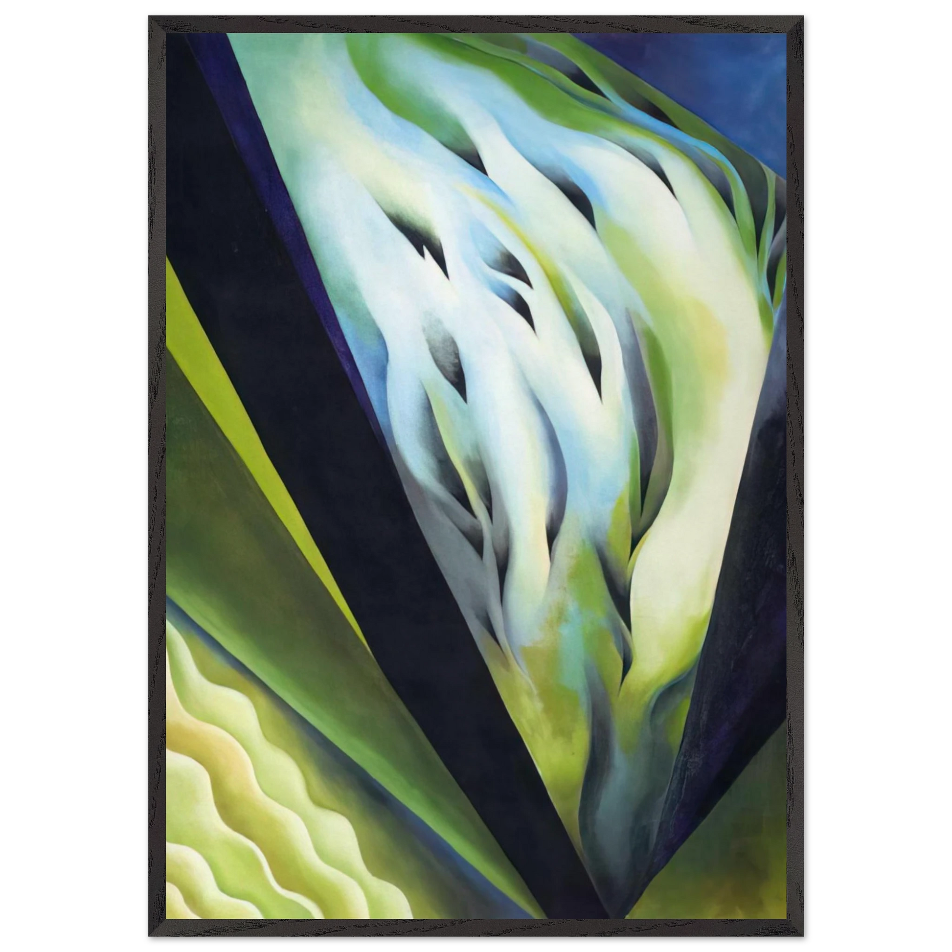 Blue and Green Music - Georgia OKeeffe 70x100 cm / 28x40 inches Framed Art Print – Black Wooden Frame