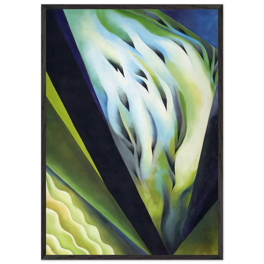 Blue and Green Music - Georgia OKeeffe 70x100 cm / 28x40 inches Framed Art Print – Black Wooden Frame