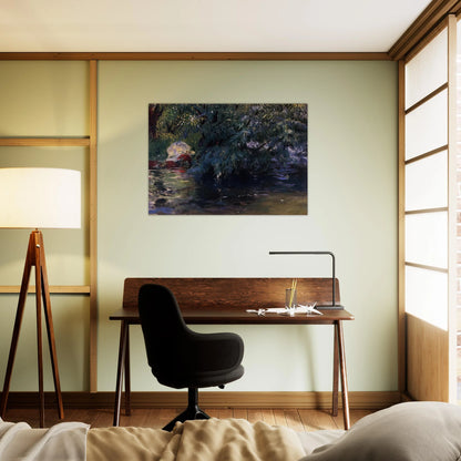 A Backwater, Calcot Mill near Reading - John Singer Sargent Brushed Aluminum Print - 70x100 cm / 28x40 inches | John Singer Sargent Aluminum Print | John Singer Sargent Prints
