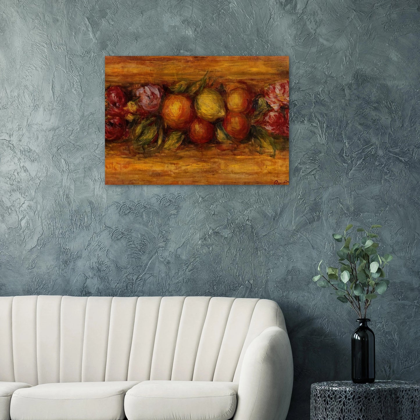 Garland of Fruit and Flowers - Pierre-Auguste Renoir Brushed Aluminum Print - 70x100 cm / 28x40 inches | Pierre-Auguste Renoir Aluminum Print | Pierre-Auguste Renoir Prints