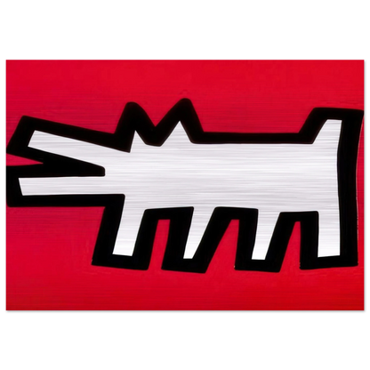 BARKING DOG 1990 - Keith Haring Brushed Aluminum Print - 70x100 cm / 28x40 inches | Keith Haring Aluminum Print | Keith Haring Prints