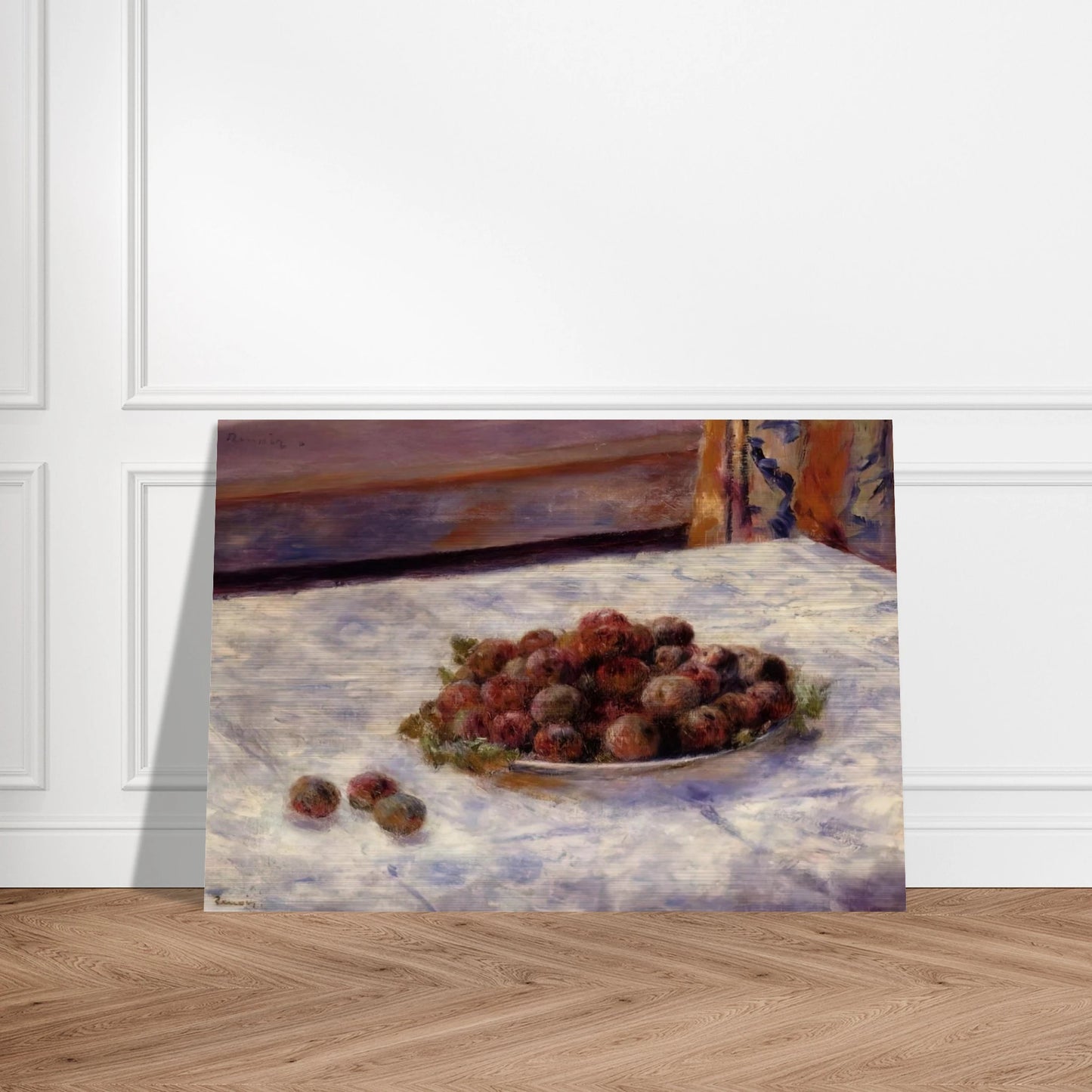 Still Life, a Plate of Plums - Pierre-Auguste Renoir Brushed Aluminum Print - 70x100 cm / 28x40 inches | Pierre-Auguste Renoir Aluminum Print | Pierre-Auguste Renoir Prints