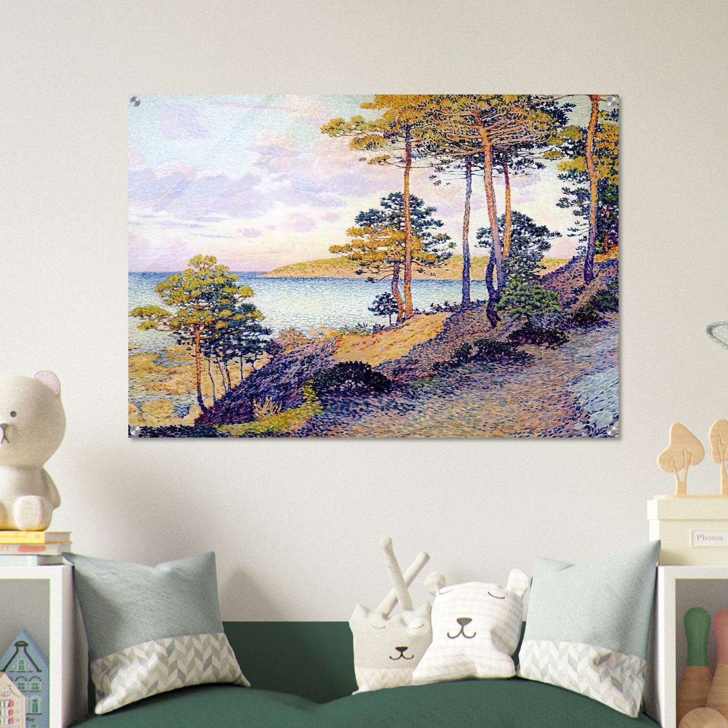 THE POINTE ST PIERRE AT ST TROPEZ 1896 - Theo van Rysselberghe Acrylic Print - 70x100 cm / 28x40″ inches | Theo van Rysselberghe Wall Art | Theo van Rysselberghe Prints