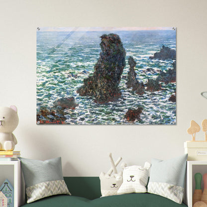 The Pyramids of Port Coton, Belle-Ile-en-Mer - claude monet Acrylic Print - 70x100 cm / 28x40″ inches
