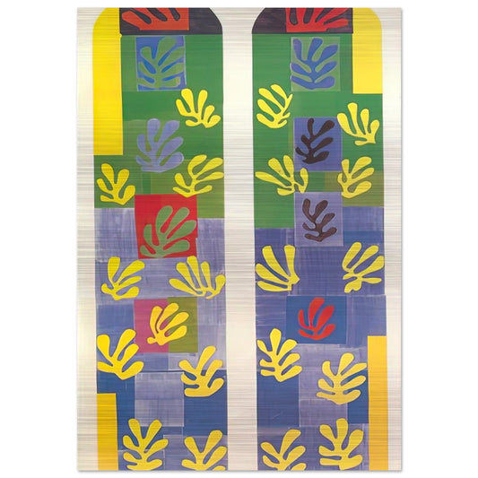 STAINED GLASS WINDOW WINDOW OF THE ABSIDE OF THE ROSARY CHAPEL 1949 - Henri Matisse Brushed Aluminum Print - 70x100 cm / 28x40 inches | Henri Matisse Aluminum Print | Henri Matisse Prints