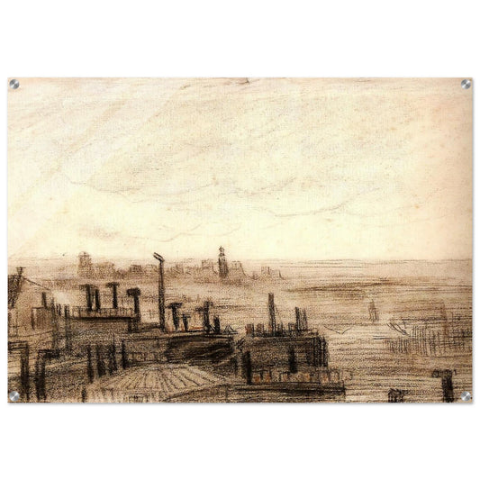 View of Paris, with the Hôtel de Ville and the Tour-Saint-Jacques - Vincent van Gogh Acrylic Print - 70x100 cm / 28x40″ inches | Vincent van Gogh Wall Art | Vincent van Gogh Prints