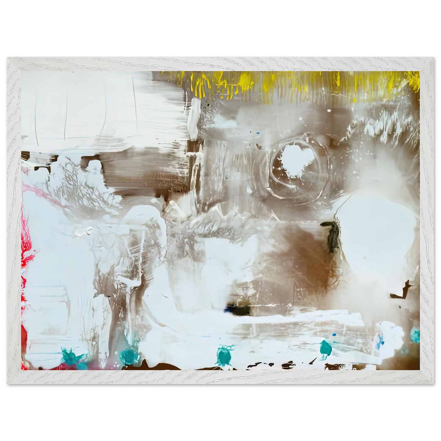 Helen Frankenthaler - Arctic Thaw, 1990- Wall Art - 60x80 cm / 24x32 inches - Premium Wooden Framed Poster With Fine Art Paper - White frame
