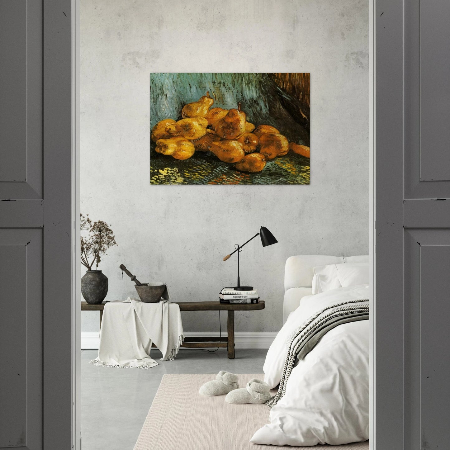 Still Life with Pears - Vincent van Gogh Brushed Aluminum Print - 70x100 cm / 28x40 inches | Vincent van Gogh Aluminum Print | Vincent van Gogh Prints