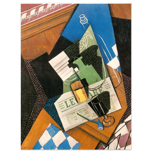 Juan Gris - WATER BOTTLE BOTTLE AND FRUIT DISH 1915 Fine Art Poster - Default Title