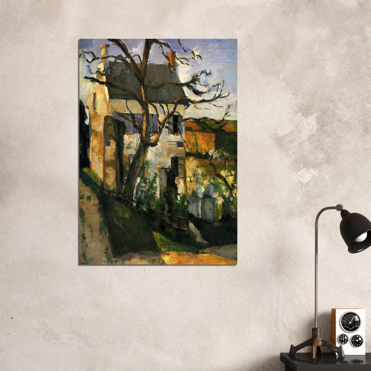 The House and the Tree - Paul Cézanne Brushed Aluminum Print - 70x100 cm / 28x40 inches | Paul Cézanne Aluminum Print | Paul Cézanne Prints
