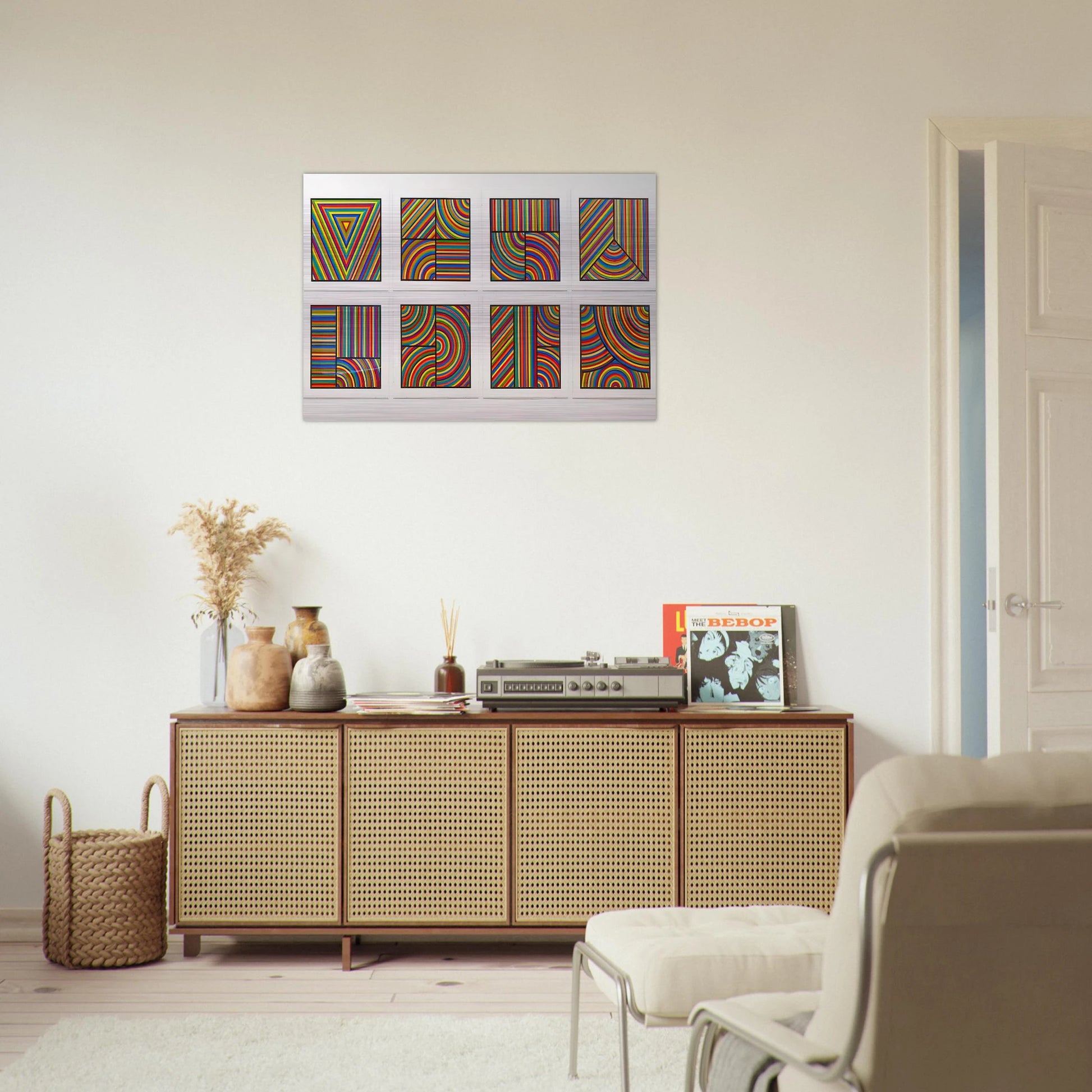 Color Bands Wadsworth Portfolio - Sol LeWitt Brushed Aluminum Print - 70x100 cm / 28x40 inches | Sol LeWitt Aluminum Print | Sol LeWitt Prints