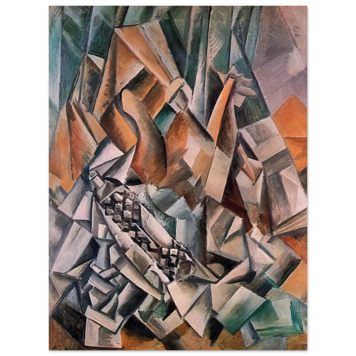 Pablo Picasso - Still life with bottle of Anis del Mono - 1909  75x100 cm / 30x40inches Fine Art Poster