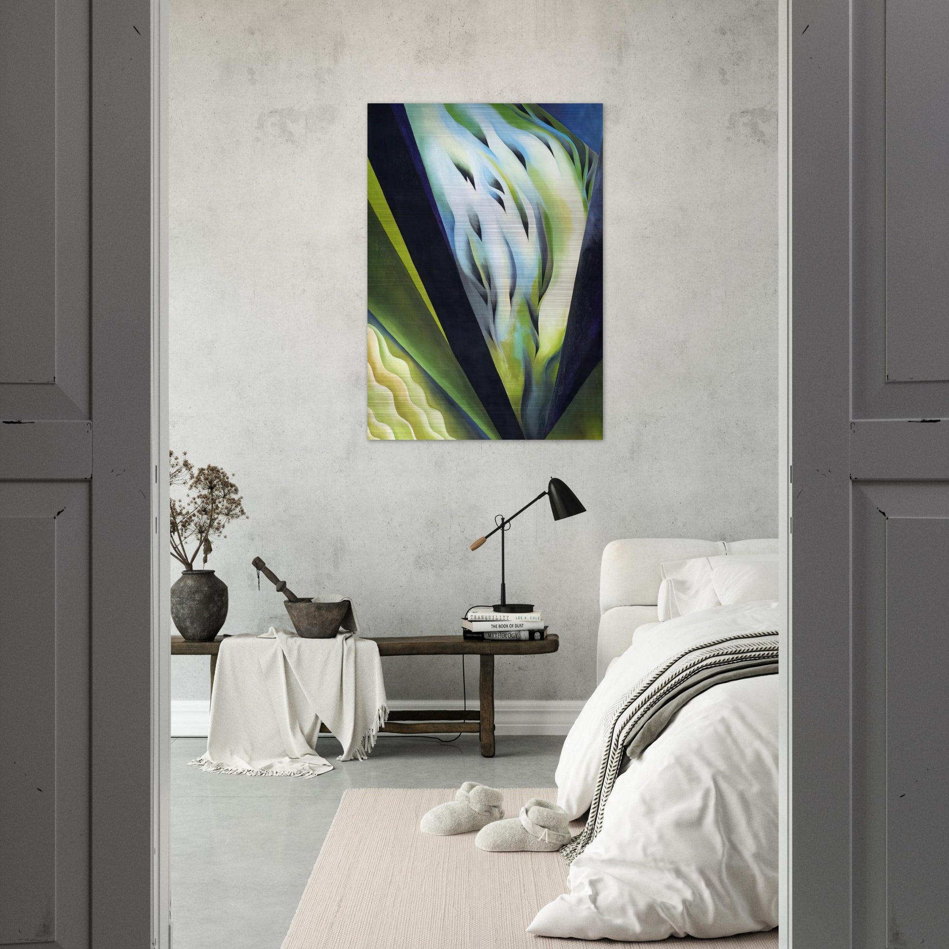 Blue and Green Music - Georgia O'Keeffe Brushed Aluminum Print - 70x100 cm / 28x40 inches | Georgia O'Keeffe Aluminum Print | Georgia O'Keeffe Prints