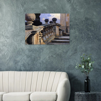 The Steps of the Church of S. S. Domenico-e-Siste in Rome - John Singer Sargent Brushed Aluminum Print - 70x100 cm / 28x40 inches | John Singer Sargent Aluminum Print | John Singer Sargent Prints