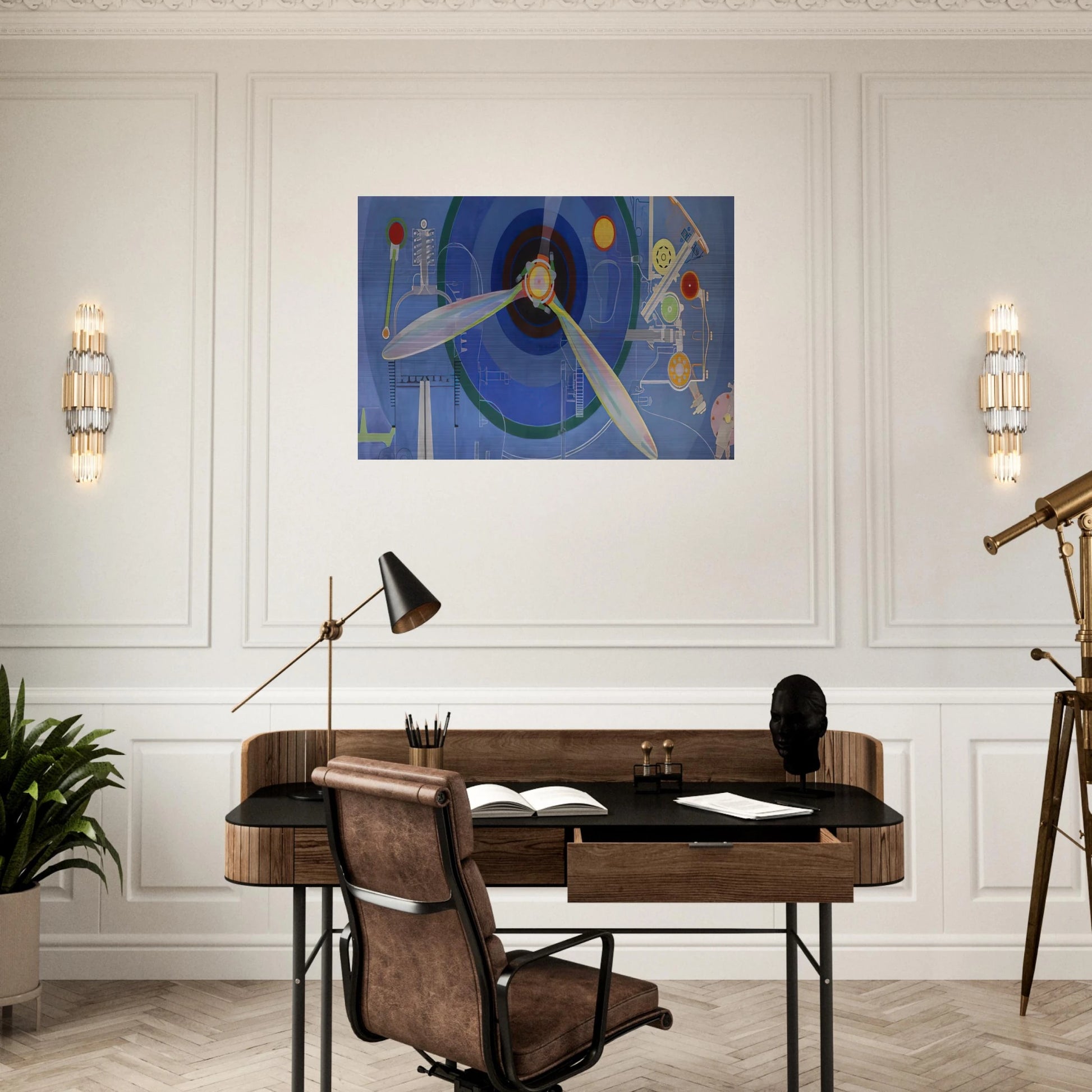HELICE DECORATION POUR LE PALAIS DE L AIR EXPOSITION INTERNATIONALE DES ARTS ET DES TECHNIQUES DANS 1937 - Sonia Delaunay Brushed Aluminum Print - 70x100 cm / 28x40 inches | Sonia Delaunay Aluminum Print | Sonia Delaunay Prints