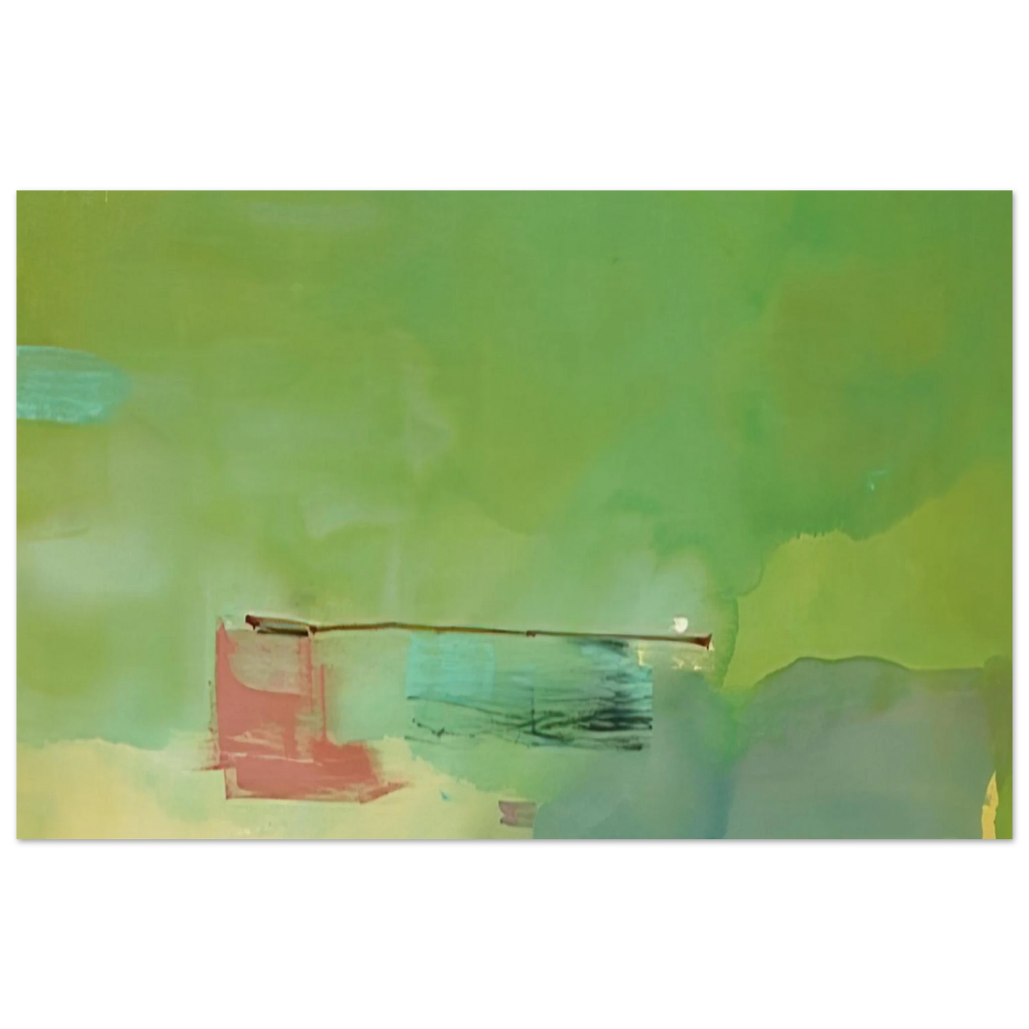 Helen Frankenthaler - Springscape - 1975 Wall art - 27x35 cm / 11x14 inches - Premium Wooden Framed Poster With Fine Art Paper - White frame