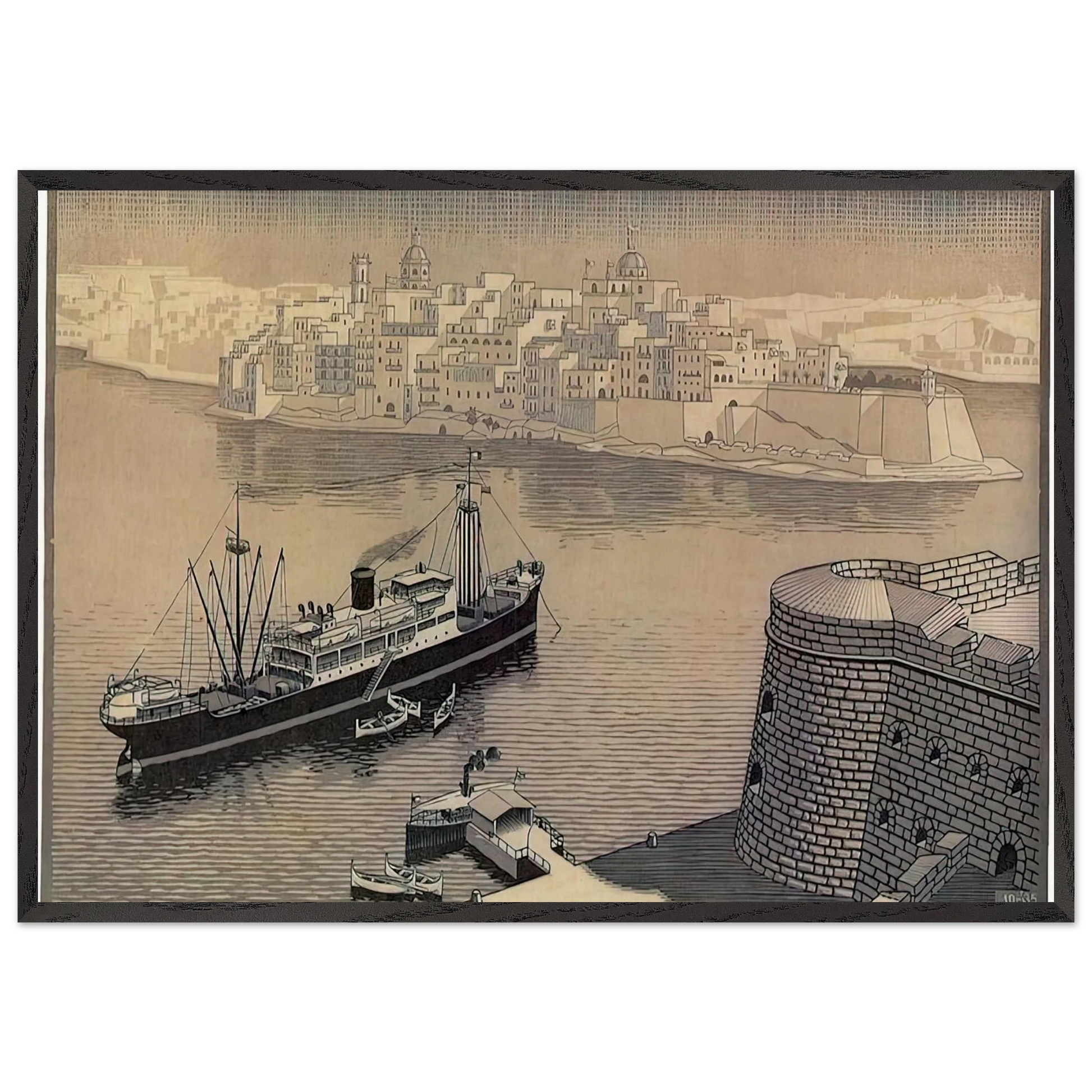 SENGELA MALTA - MC Escher Framed Art Print – Black Wooden Frame - Default Title - -Framed Art Print