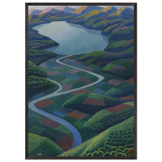 Paesaggio Aereo - 1936 - Gerardo Dottori Framed Art Print – Black Wooden Frame - Default Title - -Framed Art Print