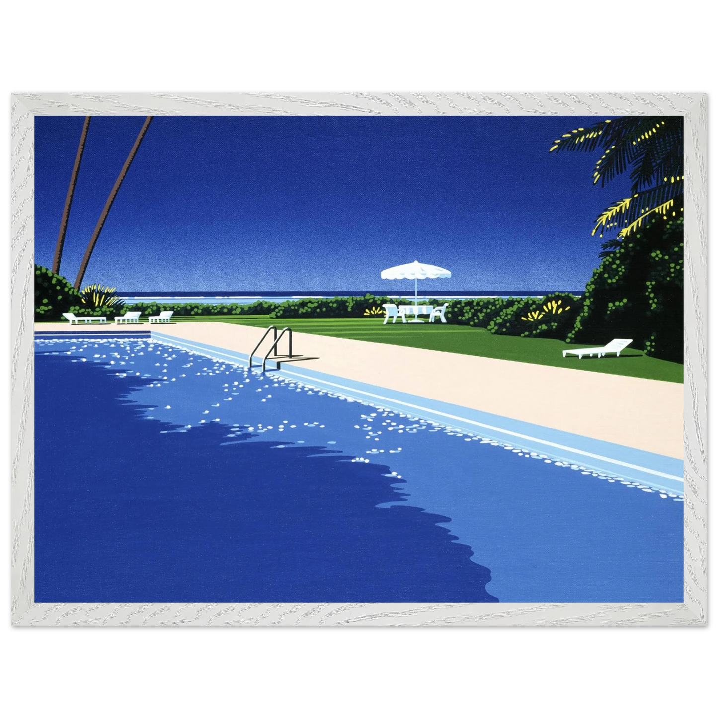 Hiroshi Nagai - Deck Wall Art - 21x29.7 cm / 8x12" - Premium Wooden Framed Poster With Fine Art Paper - Black frame