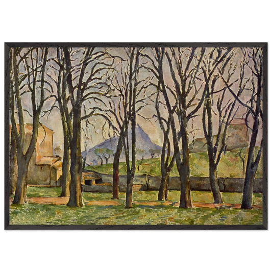 Chestnut Trees at the Jas de Bouffan - Paul Cezanne 70x100 cm / 28x40 inches Framed Art Print – Black Wooden Frame