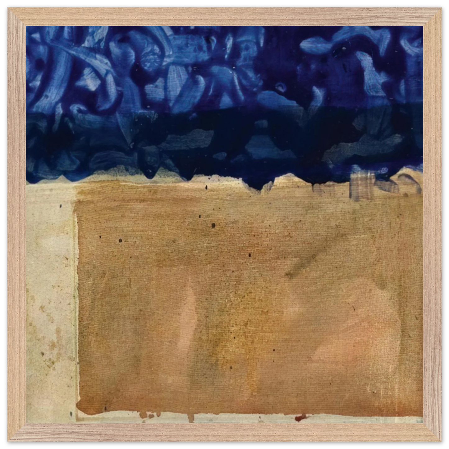 Helen Frankenthaler - Shoreline - 1952 Wall art - 28x43  cm / XL (11x17 inches) - Premium Wooden Framed Poster With Fine Art Paper - Black frame