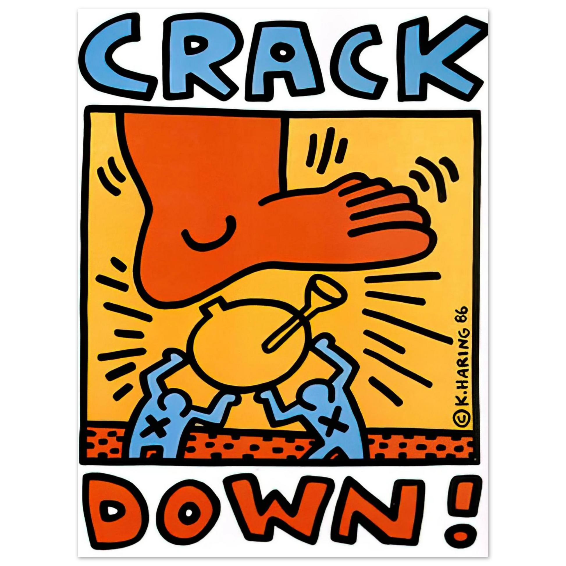 Keith Haring - CRACK DOWN 1986 Fine Art Poster - Default Title