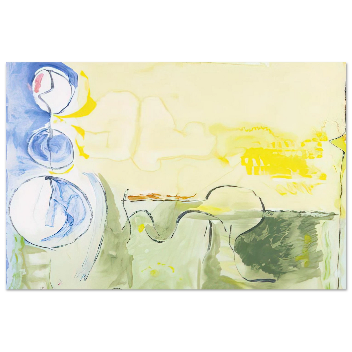 Helen Frankenthaler - Flotilla - 2006 Wall art - 60x80 cm / 24x32 inches - Premium Wooden Framed Poster With Fine Art Paper - White frame