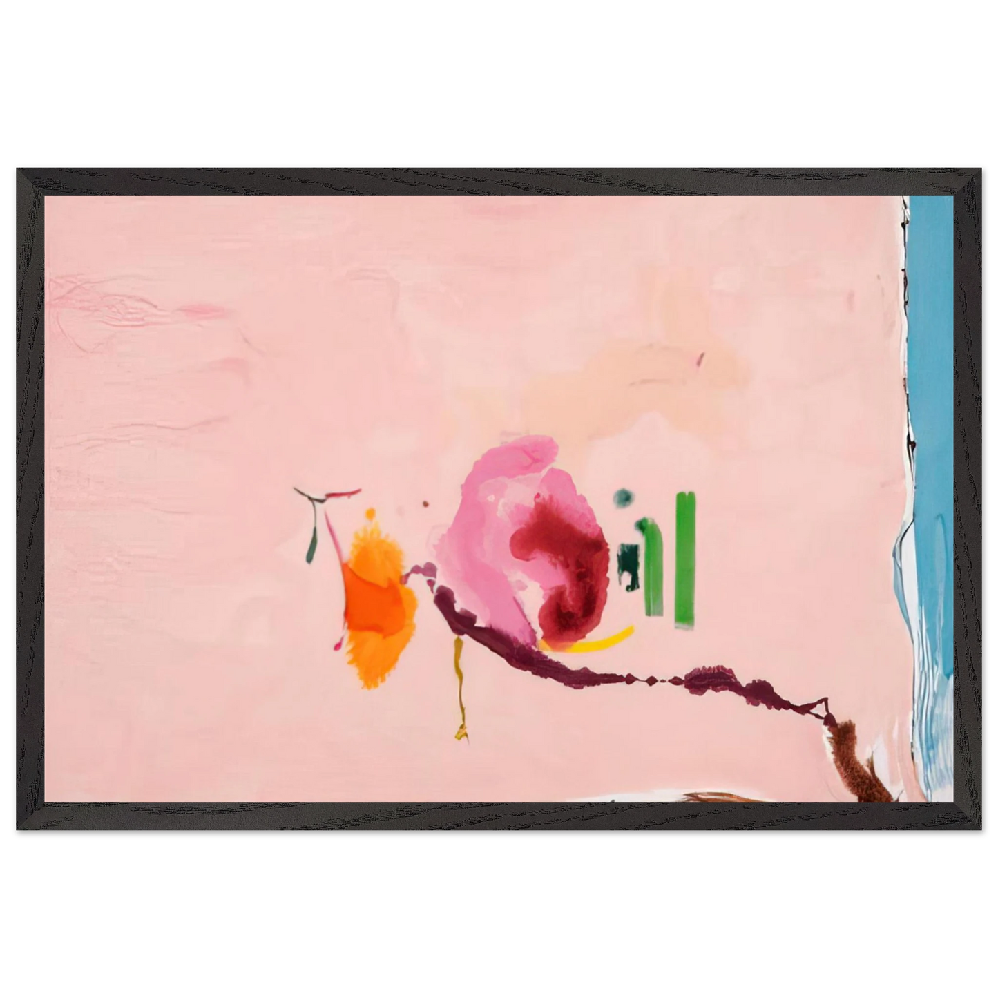 Helen Frankenthaler - Flirt - 1995 Wall art - 45x60 cm / 18x24 inches - Premium Wooden Framed Poster With Fine Art Paper - Wood frame
