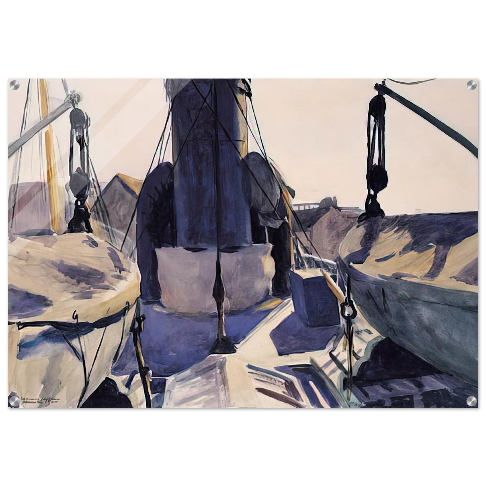 Funnel of Trawler - Edward Hopper Acrylic Print - 70x100 cm / 28x40″ inches | Edward Hopper Wall Art | Edward Hopper Prints
