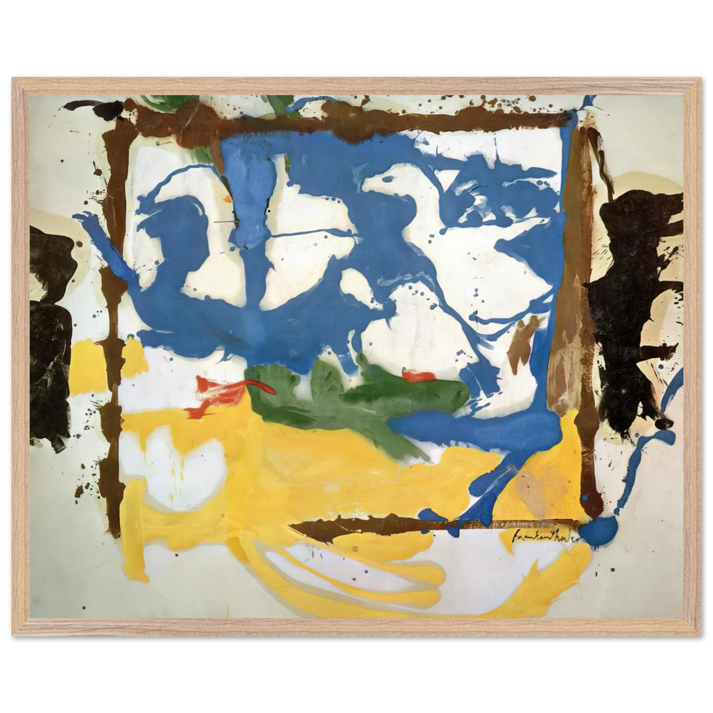 Helen Frankenthaler - Swan Lake #2 - 1961 Wall art - 30x45 cm / 12x18 inches - Premium Wooden Framed Poster With Fine Art Paper - White frame