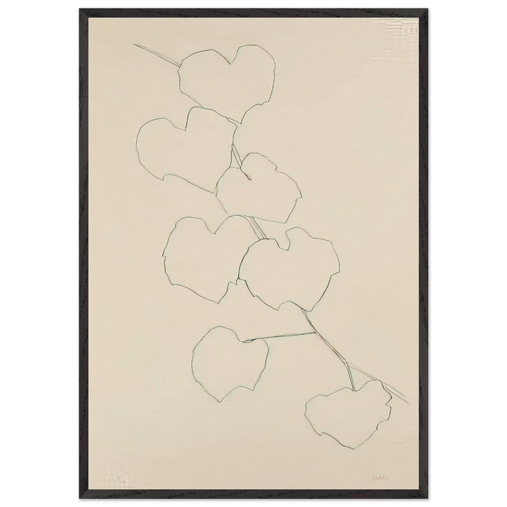 Grape Leaves II - Ellsworth Kelly 70x100 cm / 28x40 inches Framed Art Print – Black Wooden Frame