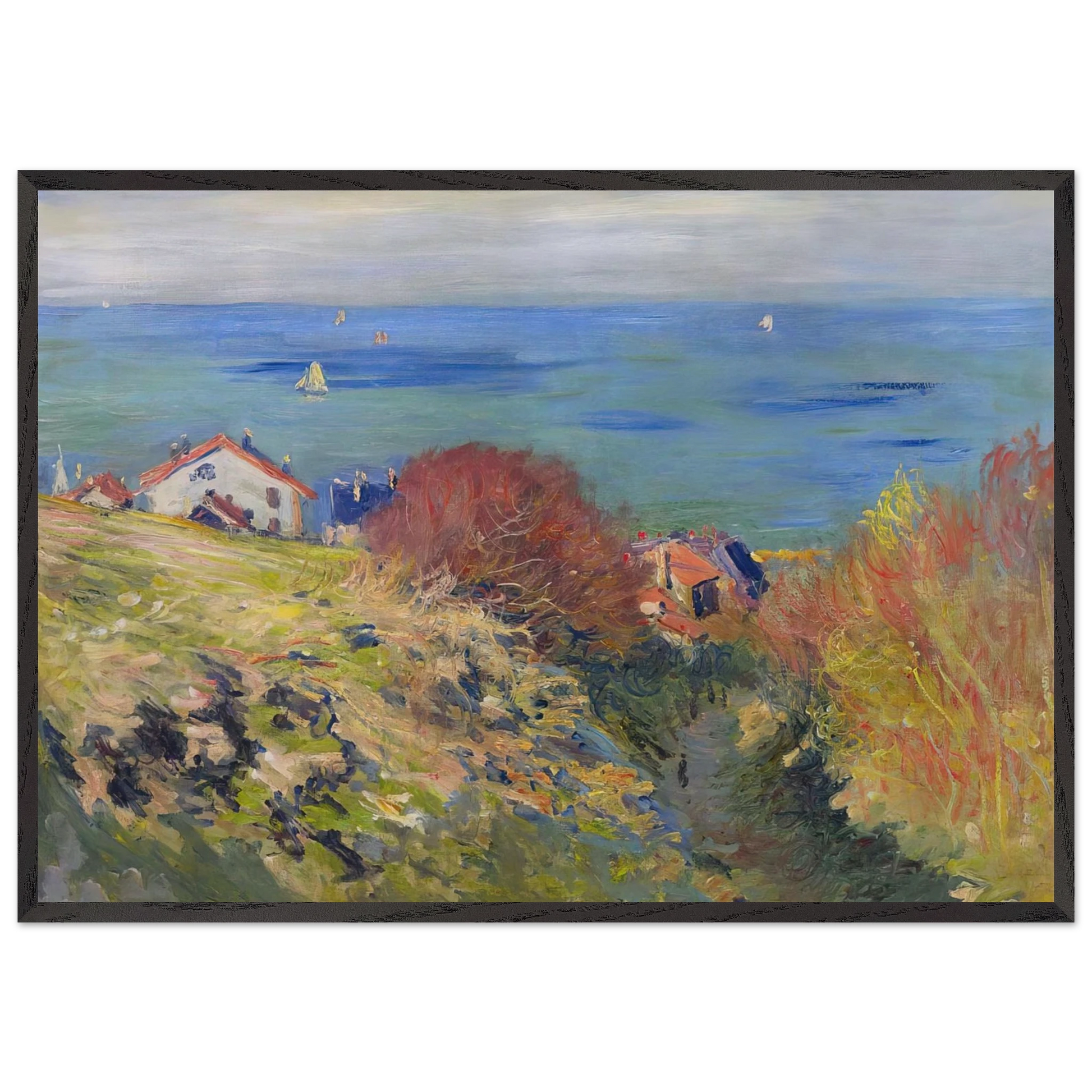 Pourville - claude monet Framed Art Print – Black Wooden Frame - Default Title - -Framed Art Print