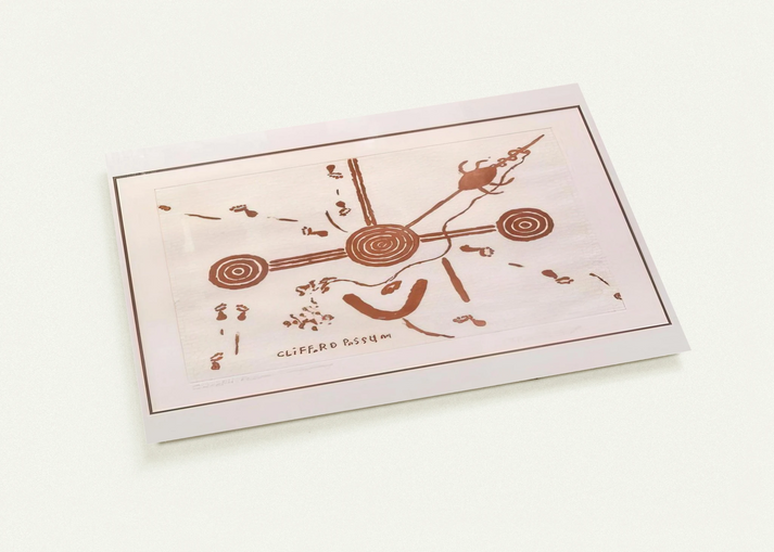 Ngarlu, Love Story - 1994 By Clifford Possum Tjapaltjarri Pack of 10 Post Cards | Clifford Possum Tjapaltjarri Post Cards | A6 (10.5 x 14.8 cm) - 4.1 x 5.8 inches