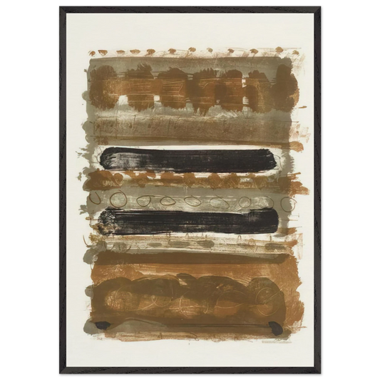 Grey and Brown Stripes - 1958 - Patrick Heron Framed Art Print – Black Wooden Frame - Default Title - -Framed Art Print