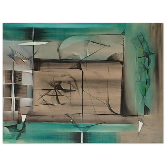 Jimmy Ernst - Abstraction in Green and Black - 1946 Fine Art Poster - Default Title