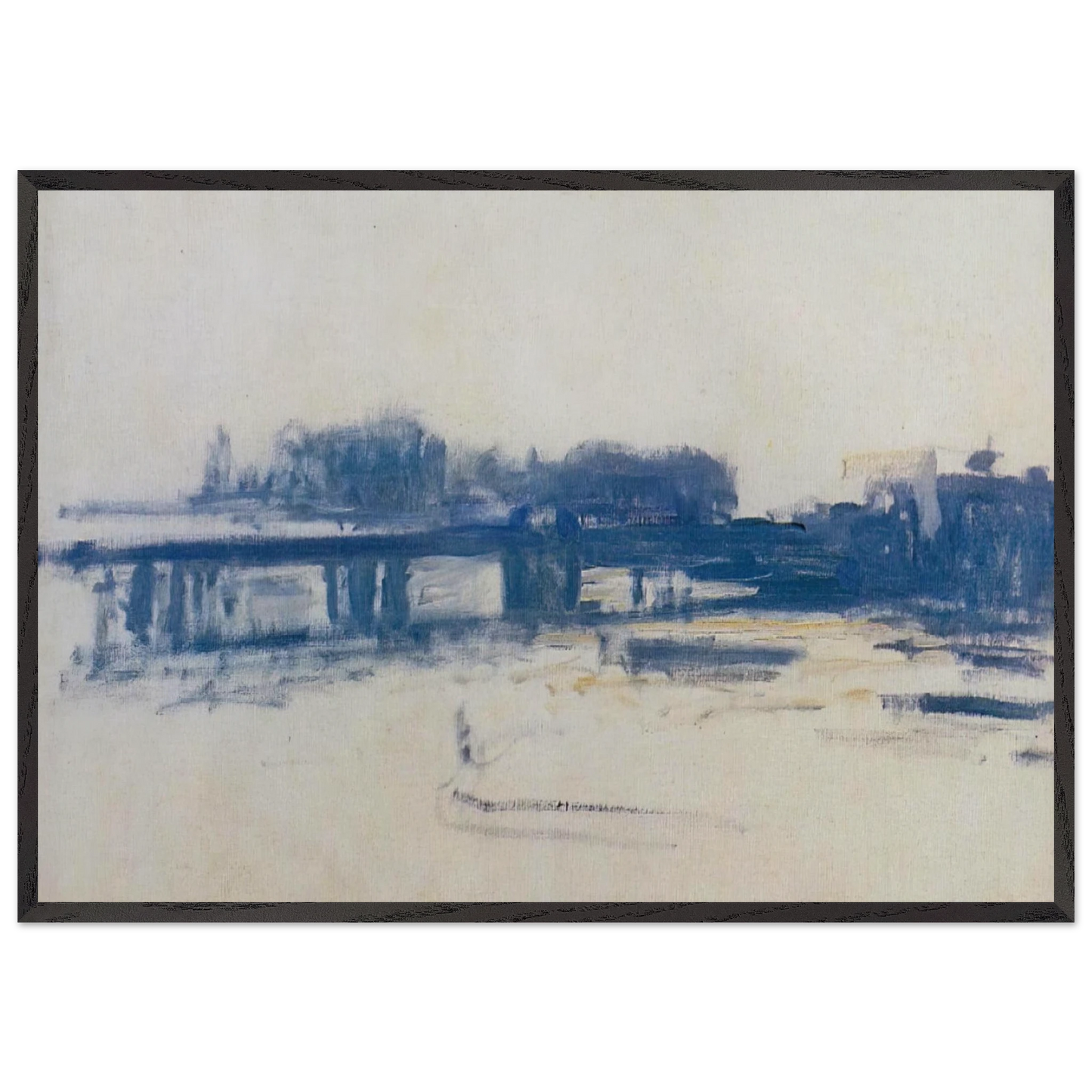 Charing Cross Bridge study - claude monet Framed Art Print – Black Wooden Frame - Default Title - -Framed Art Print