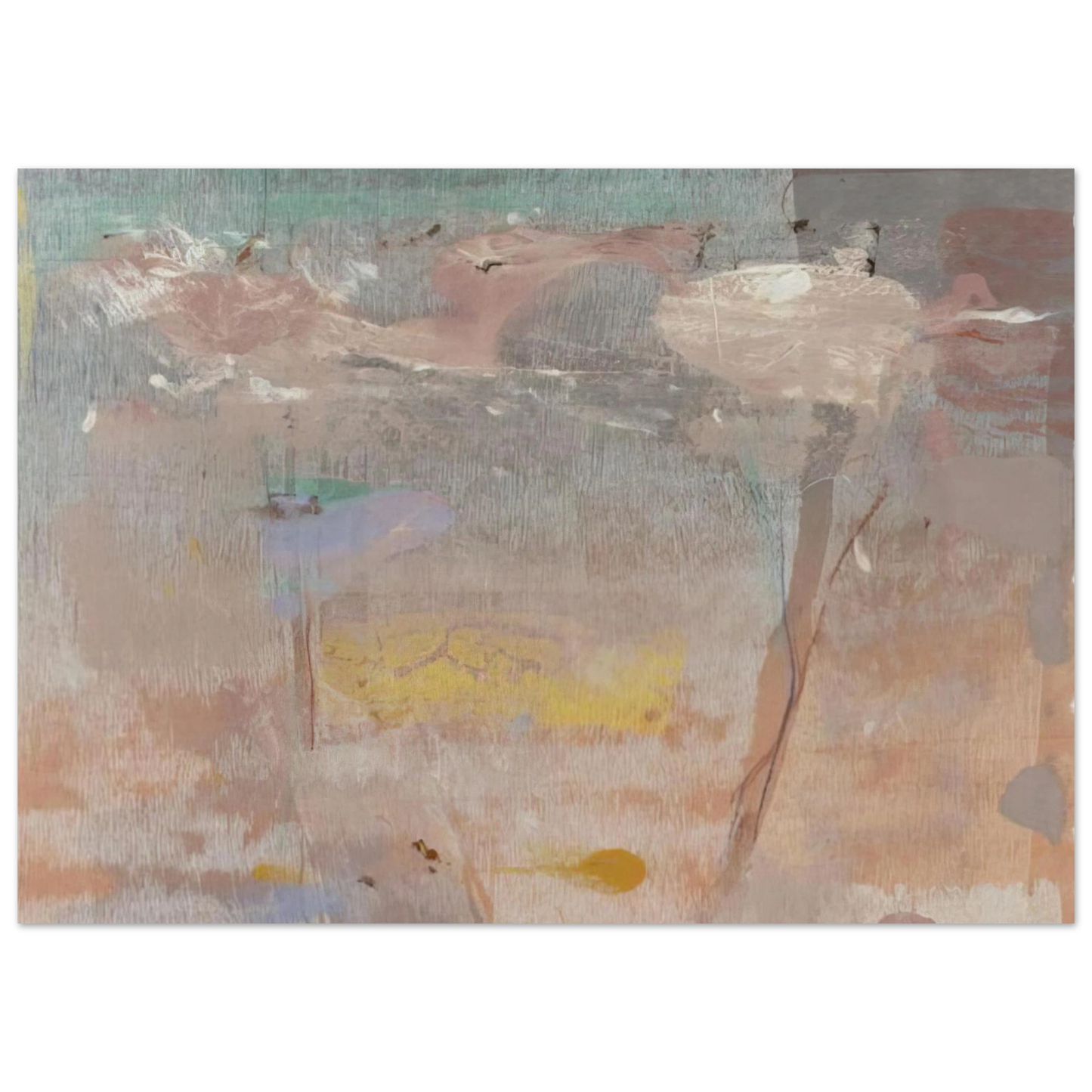 Helen Frankenthaler - Monotype I - 1981 Wall art - 50x70 cm / 20x28 inches - Premium Wooden Framed Poster With Fine Art Paper - Black frame