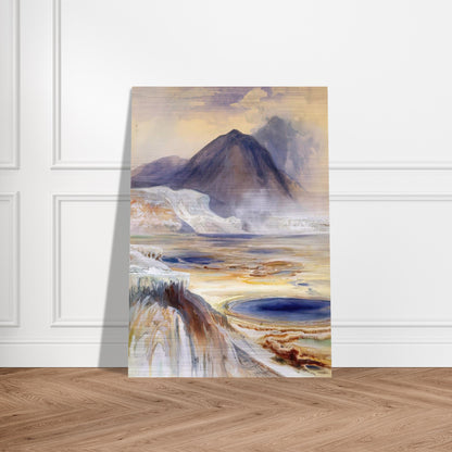 Mammoth Hot Springs Yellowstone - Thomas Moran Brushed Aluminum Print - 70x100 cm / 28x40 inches | Thomas Moran Aluminum Print | Thomas Moran Prints