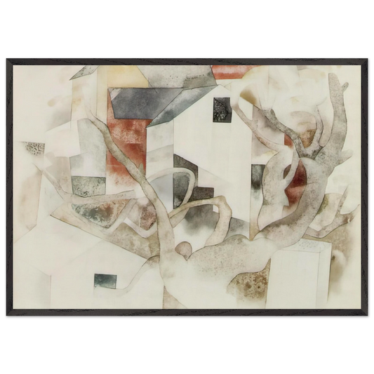 Trees and Barns Bermuda - 1917 - Charles Demuth Framed Art Print – Black Wooden Frame - Default Title - -Framed Art Print