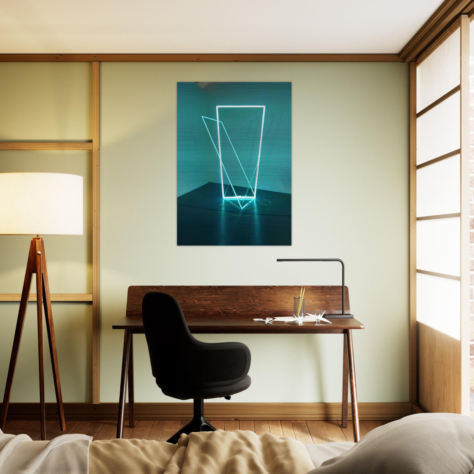 Néon dans l’espace - 1963 - Francois Morellet Brushed Aluminum Print - 70x100 cm / 28x40 inches | Francois Morellet Aluminum Print | Francois Morellet Prints