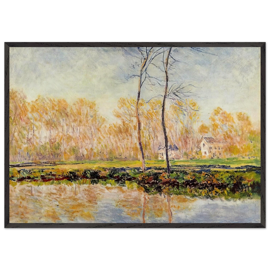 The Banks of the River Epte at Giverny - claude monet Framed Art Print – Black Wooden Frame - Default Title - -Framed Art Print
