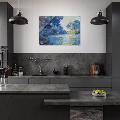 Morning on the Seine at Giverny 02 - claude monet Acrylic Print - 70x100 cm / 28x40″ inches