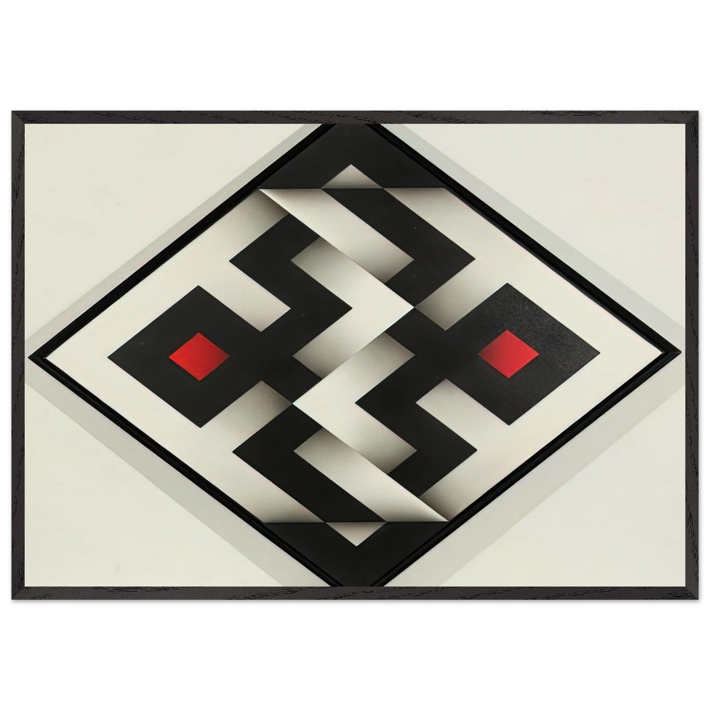 Ibawabi - 1975 - Omar Rayo Framed Art Print – Black Wooden Frame - Default Title - -Framed Art Print