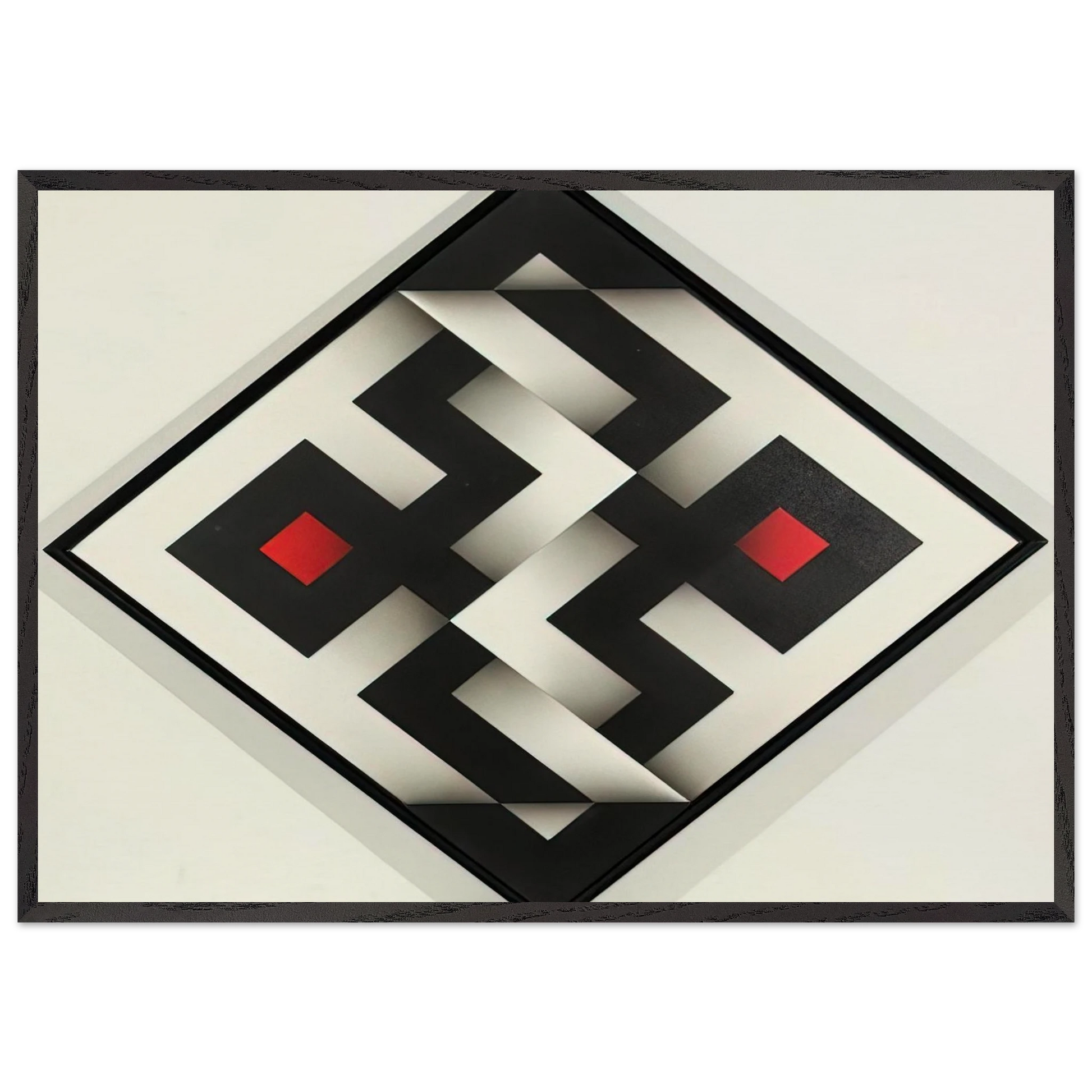 Ibawabi - 1975 - Omar Rayo Framed Art Print – Black Wooden Frame - Default Title - -Framed Art Print