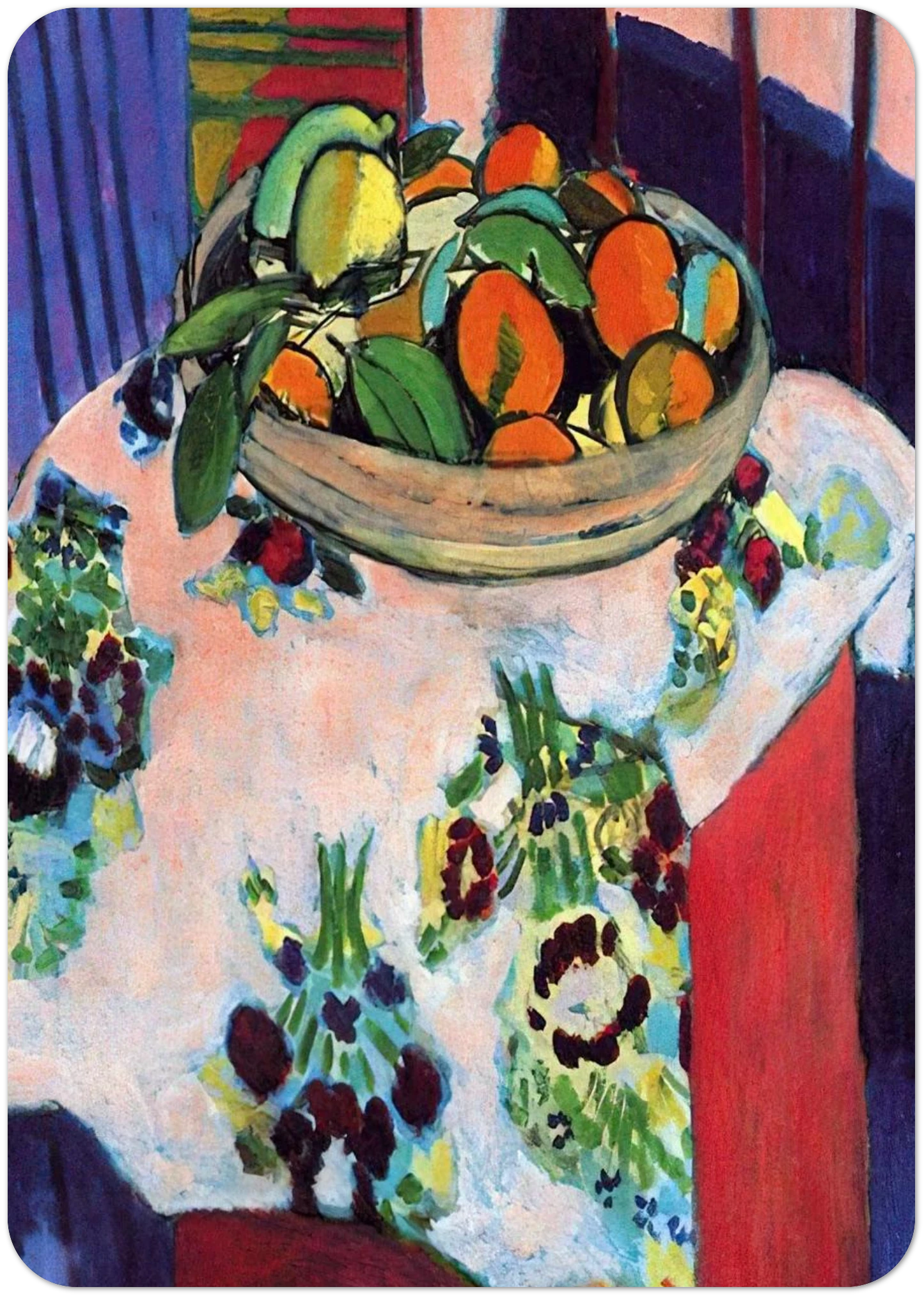BASKET WITH ORANGES 1913 By Henri Matisse Pack of 10 Post Cards | Henri Matisse Post Cards | A6 (10.5 x 14.8 cm) - 4.1 x 5.8 inches