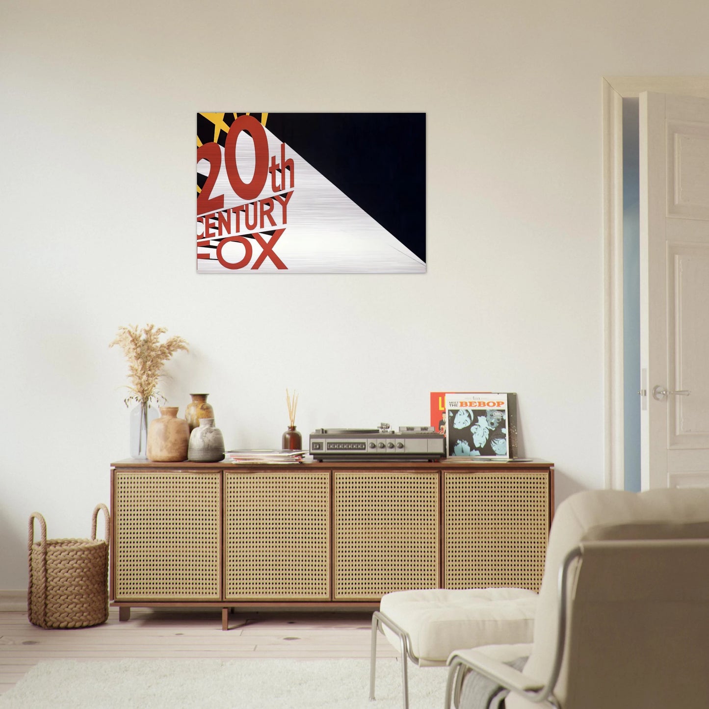 LARGE TRADEMARK WITH EIGHT SPOTLIGHTS 1962 - Edward Ruscha Brushed Aluminum Print - 70x100 cm / 28x40 inches | Edward Ruscha Aluminum Print | Edward Ruscha Prints