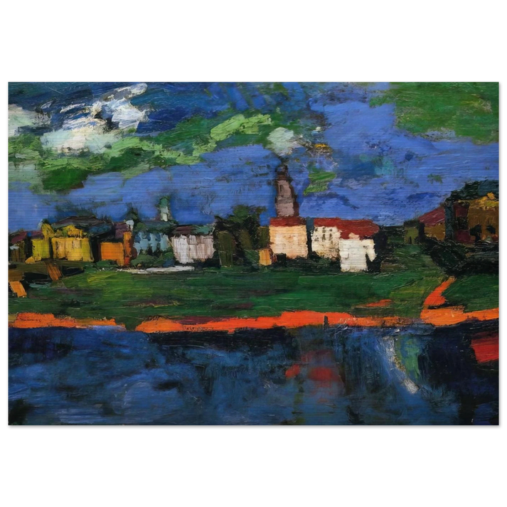 THE ELBE NEAR DRESDEN - OSKAR KOKOSCHKA Brushed Aluminum Print - 70x100 cm / 28x40 inches | OSKAR KOKOSCHKA Aluminum Print | OSKAR KOKOSCHKA Prints