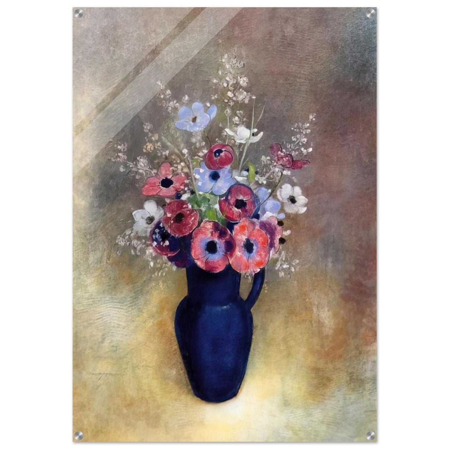 ANEMONES IN A JUG - Odilon Redon Acrylic Print - 70x100 cm / 28x40″ inches | Odilon Redon Wall Art | Odilon Redon Prints