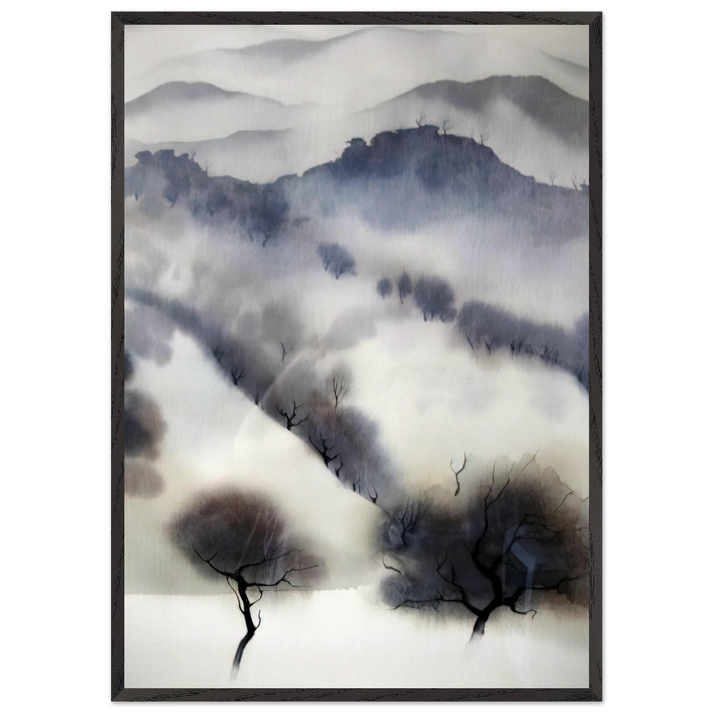 California landscape N1 - Eyvind Earle 70x100 cm / 28x40 inches Framed Art Print – Black Wooden Frame